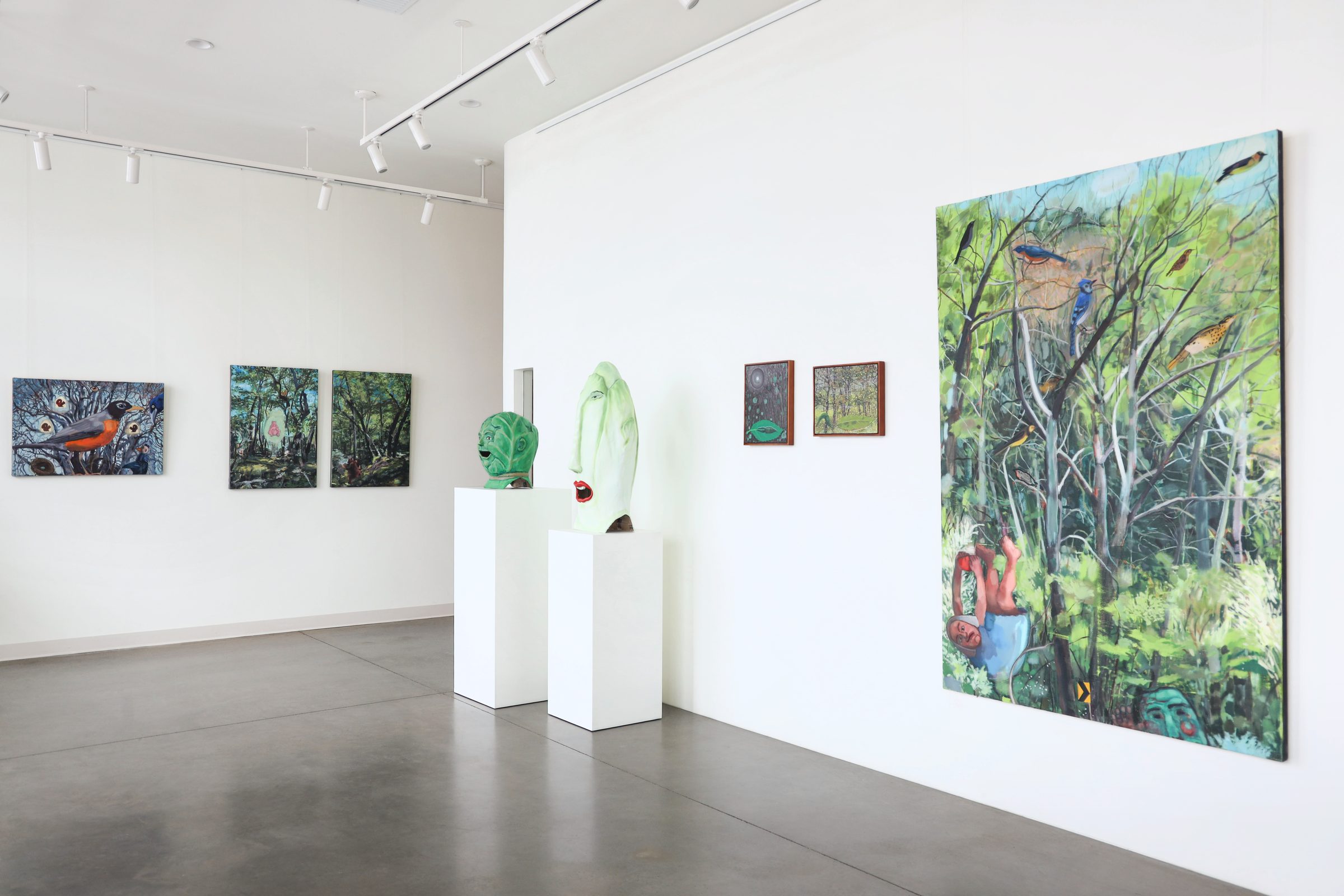 Installation view of myths & mummers at Echo Arts, Bozeman